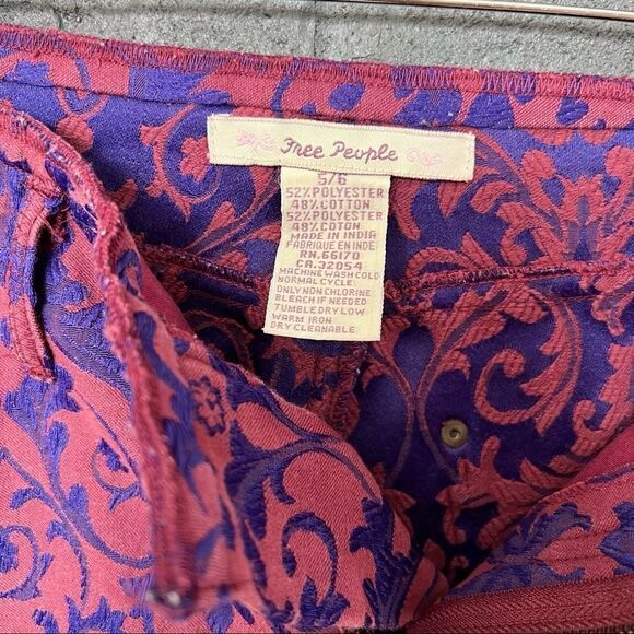 Vintage, Free People circa late 90s early 2000s damask pants, sz 5/6 - Picture 2 of 3